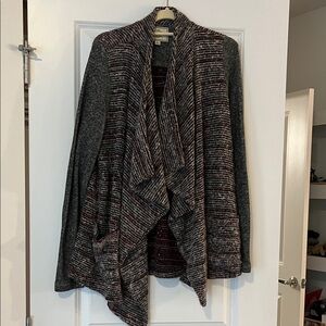 Lucky Brand Gray and Maroon Women's Cardigan